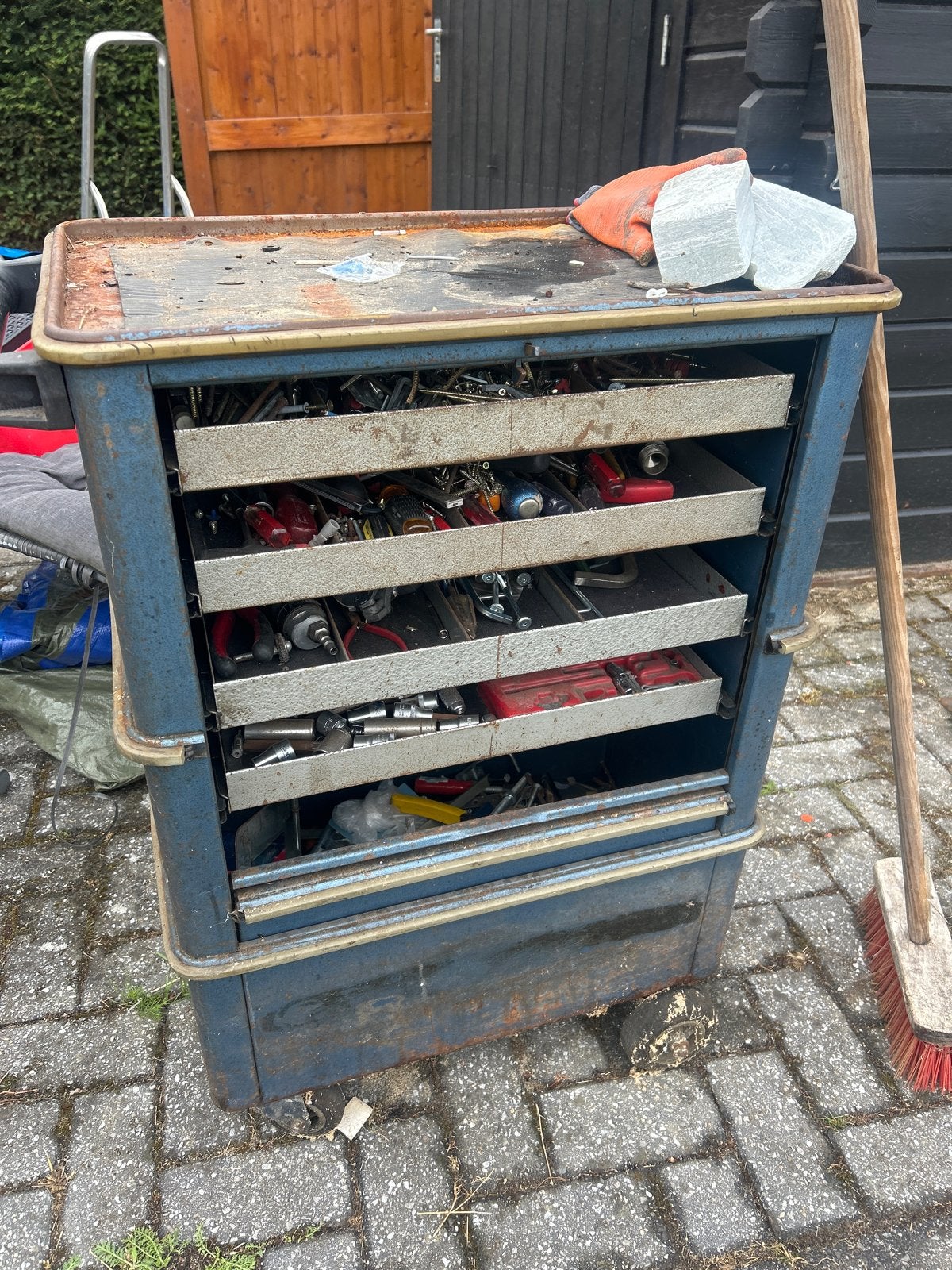 Originele GEDORE gereedschapswagen incl. veel gereedschap, Ophalen, Gevuld, Gebruikt