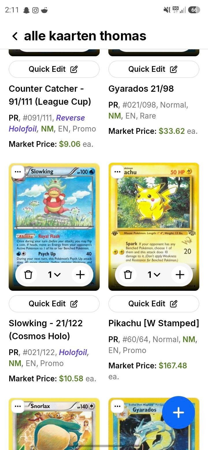 verschillende pokemon kaarten, Ophalen