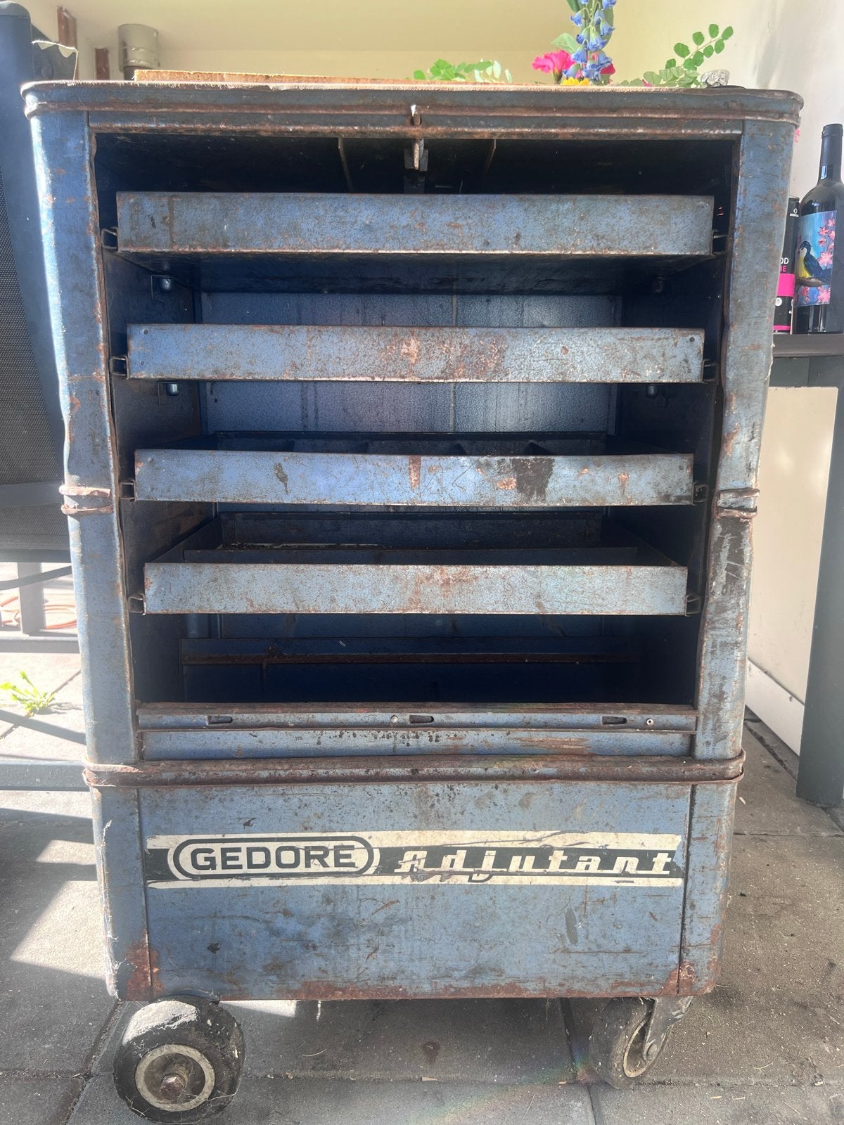 Vintage Gedore Adjutant gereedschapskast op wielen, Ophalen, Gebruikt