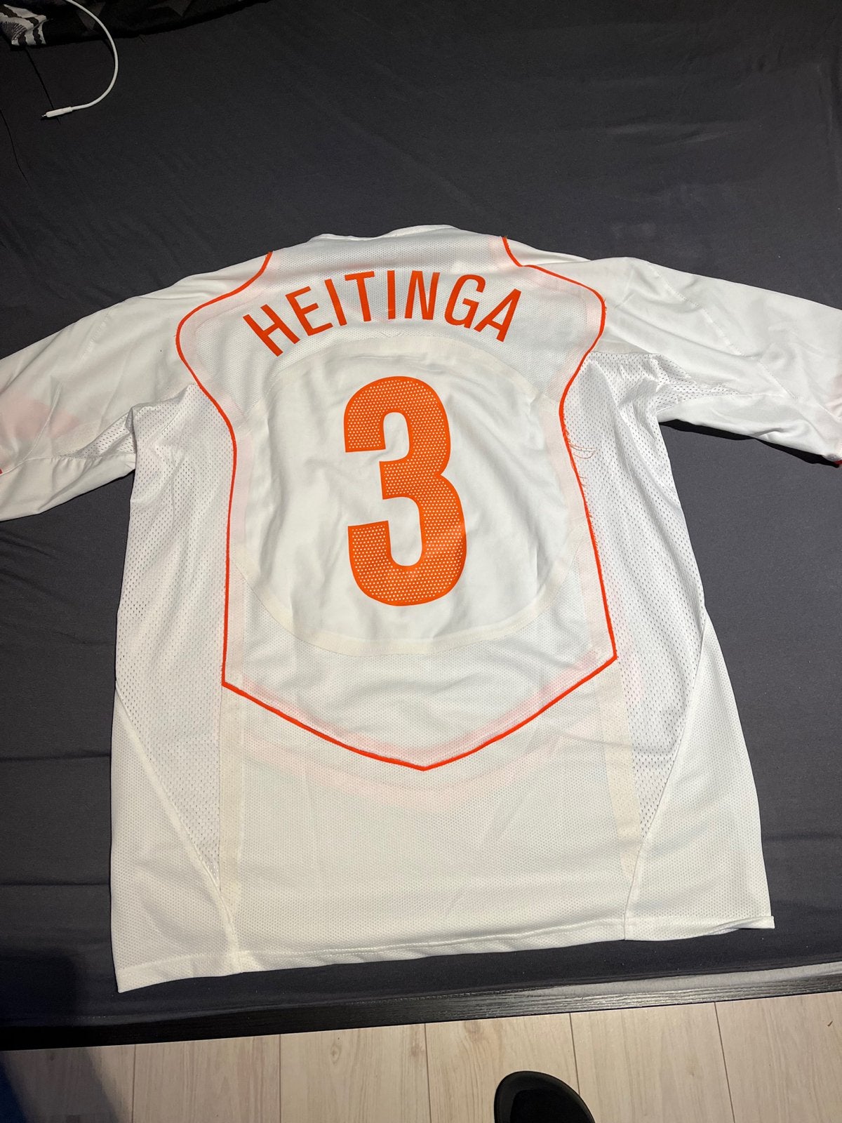 Heitinga Oranje shirt maat L EK 2004, Maat 52/54 (L), Verzenden, Wit, Voetbal