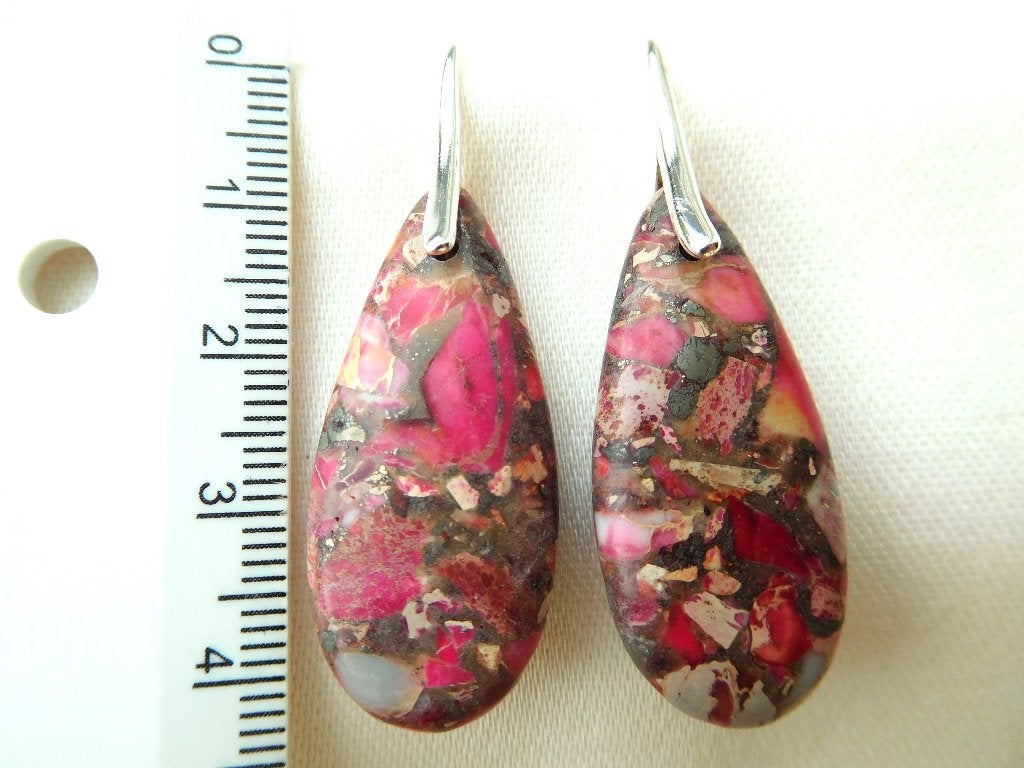 Jaspis druppel oorhangers (F32187), Sieraden, Tassen en Uiterlijk, Oorbellen, Hangers, Nieuw, Ophalen of Verzenden, Met edelsteen