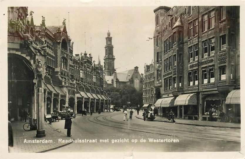 377-068-021 Amsterdam Raadhuisstraat Westertoren, Ophalen of Verzenden, Voor 1920, Noord-Holland