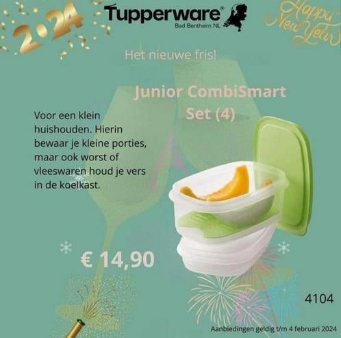 Nieuwe Tupperware Junior CombiSmart - 3 kleuren beschikbaar, Huis en Inrichting, Keuken | Tupperware, Ophalen of Verzenden, Nieuw