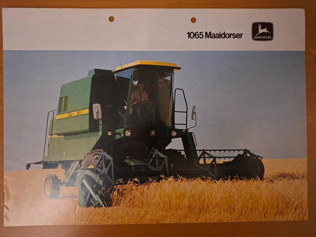 Folder John Deere Maaidorser 1065, Boeken, Ophalen of Verzenden, Gelezen, Tractor en Landbouw