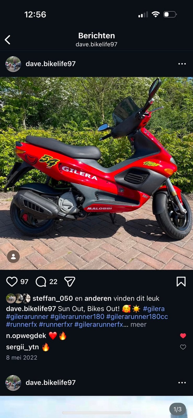 Gilera runner kappenset pogialli 50 125 180 rood fx fxr sp, Ophalen