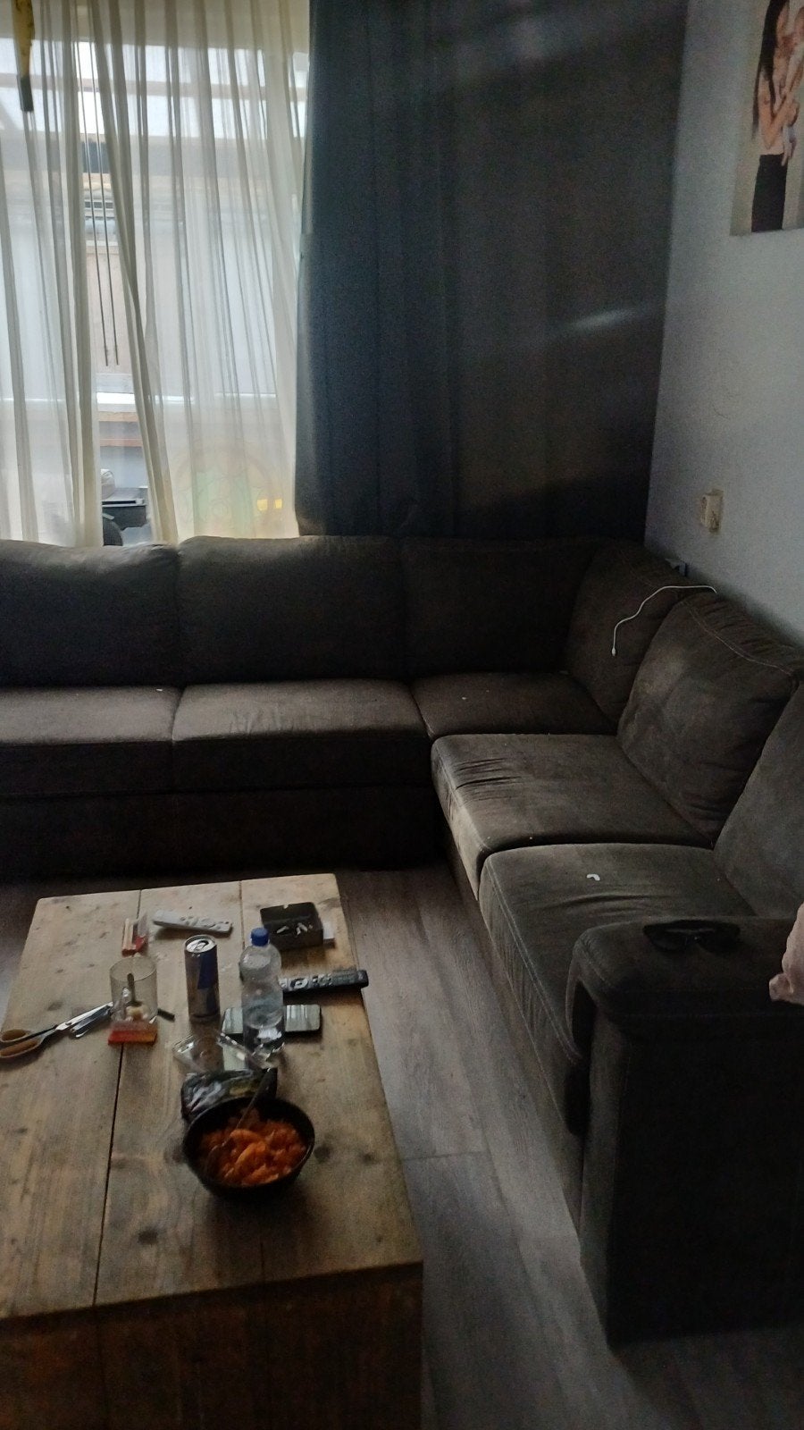 slaap/hoekbank, Ophalen, Zo goed als nieuw, Leer