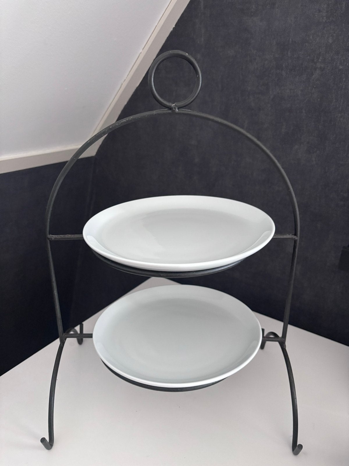 Metalen etagère - Hoogte 42 cm, Breedte 29 cm, Huis en Inrichting, Ophalen, Gebruikt, Etagère, Metaal