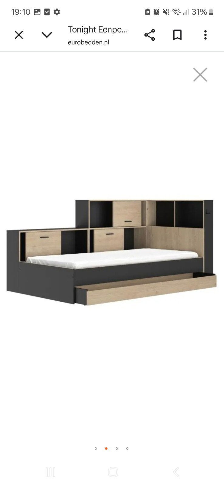 Tiner bed met opbergruimte en matras, 1 jaar gebruikt, Ophalen, Eenpersoons