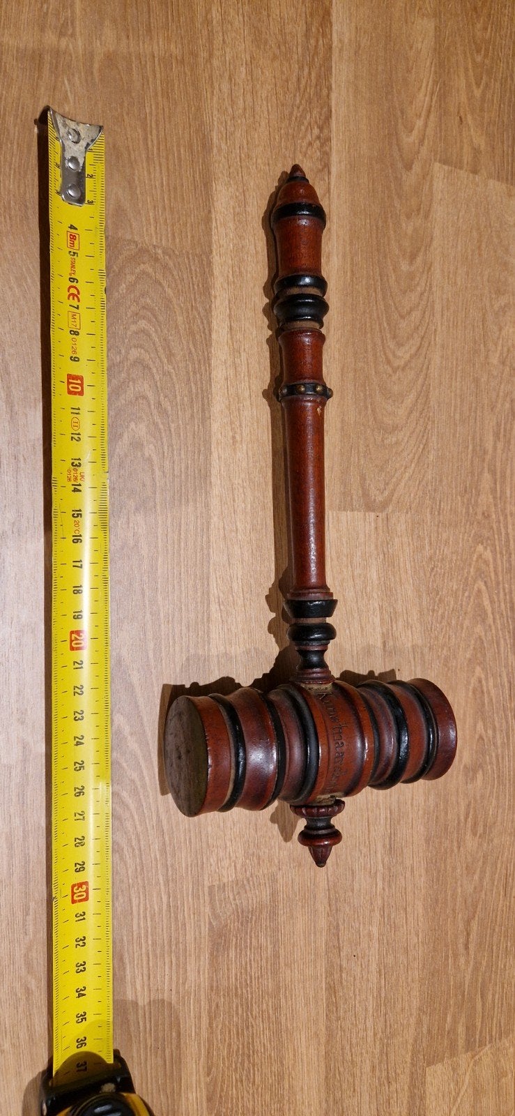 Antieke houten hamer - Veilinghamer, Ophalen of Verzenden