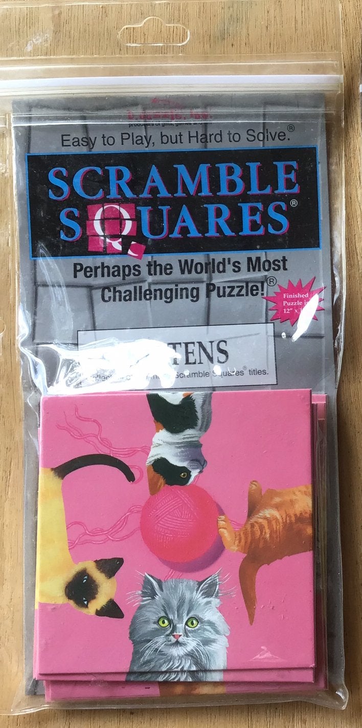 Scramble Squares Kittens puzzel / breinbreker - ZGAN, Ophalen of Verzenden, Minder dan 500 stukjes, Zo goed als nieuw, Overige typen