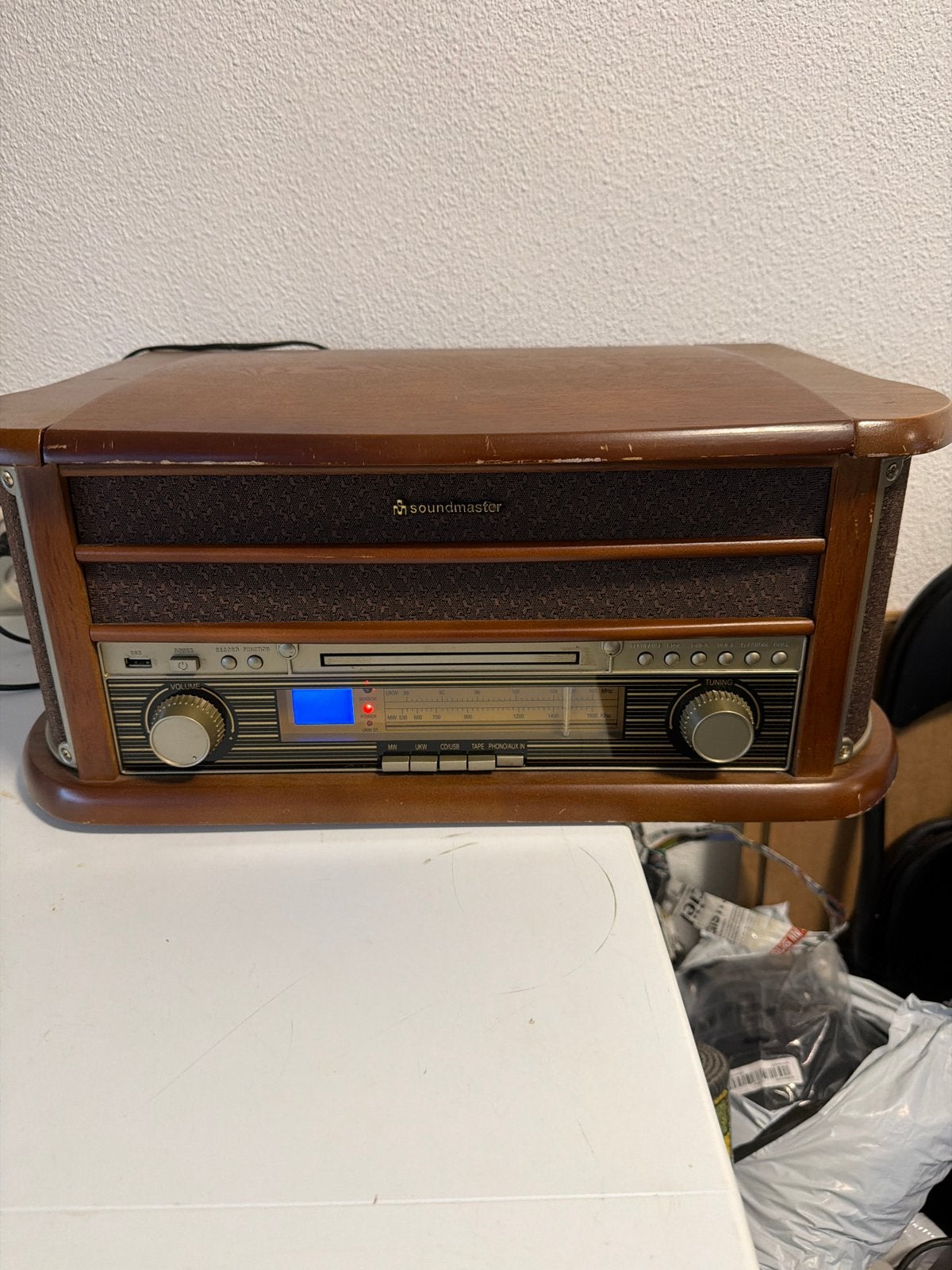 Soundmaster NR513A Retro Platenspeler met CD/Radio/USB, Overige merken, Gebruikt, Ophalen of Verzenden, USB-aansluiting