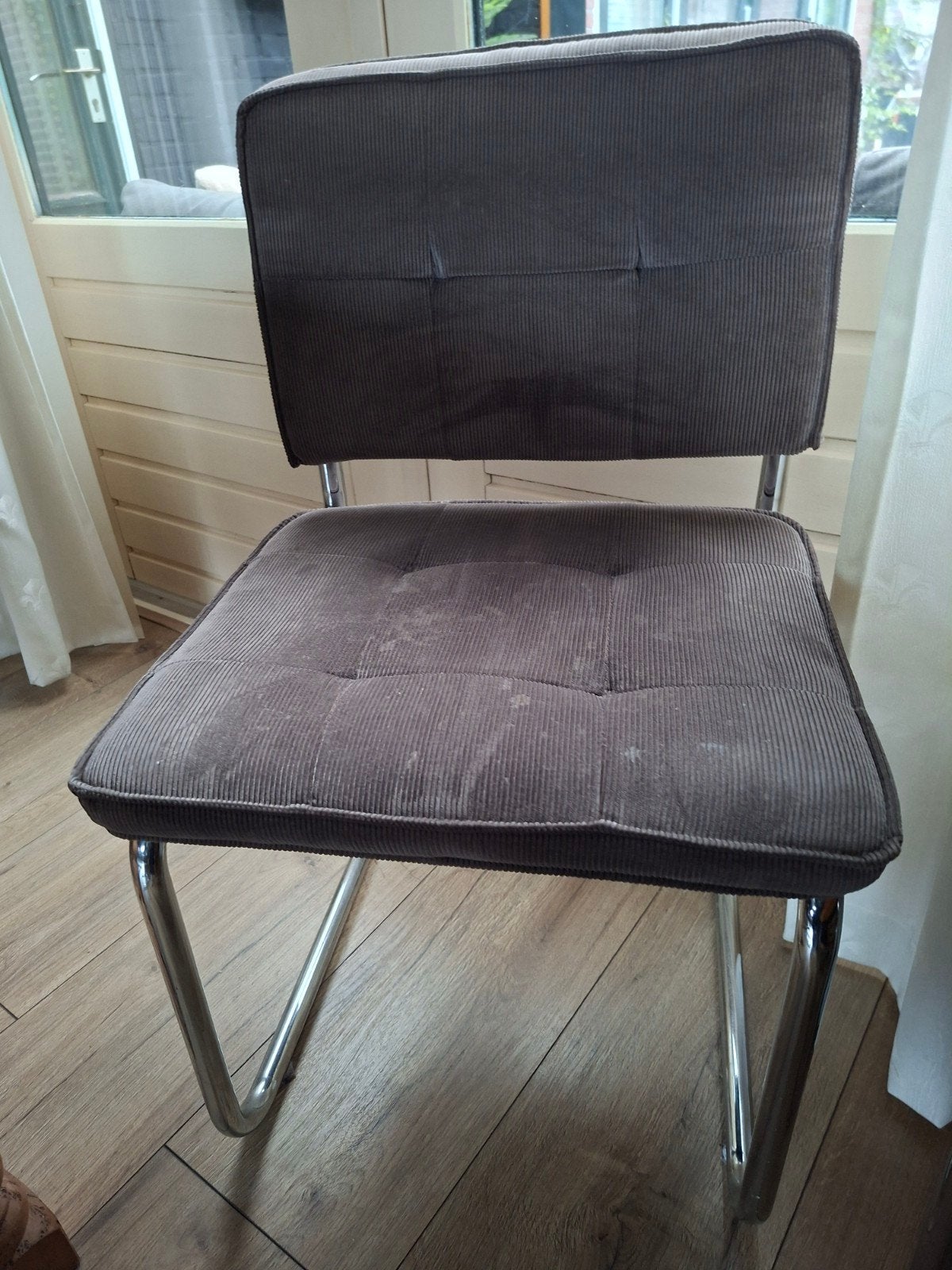 6 Retro Eetkamerstoelen (meubella, ridge rib), Ophalen, Gebruikt, Overige kleuren
