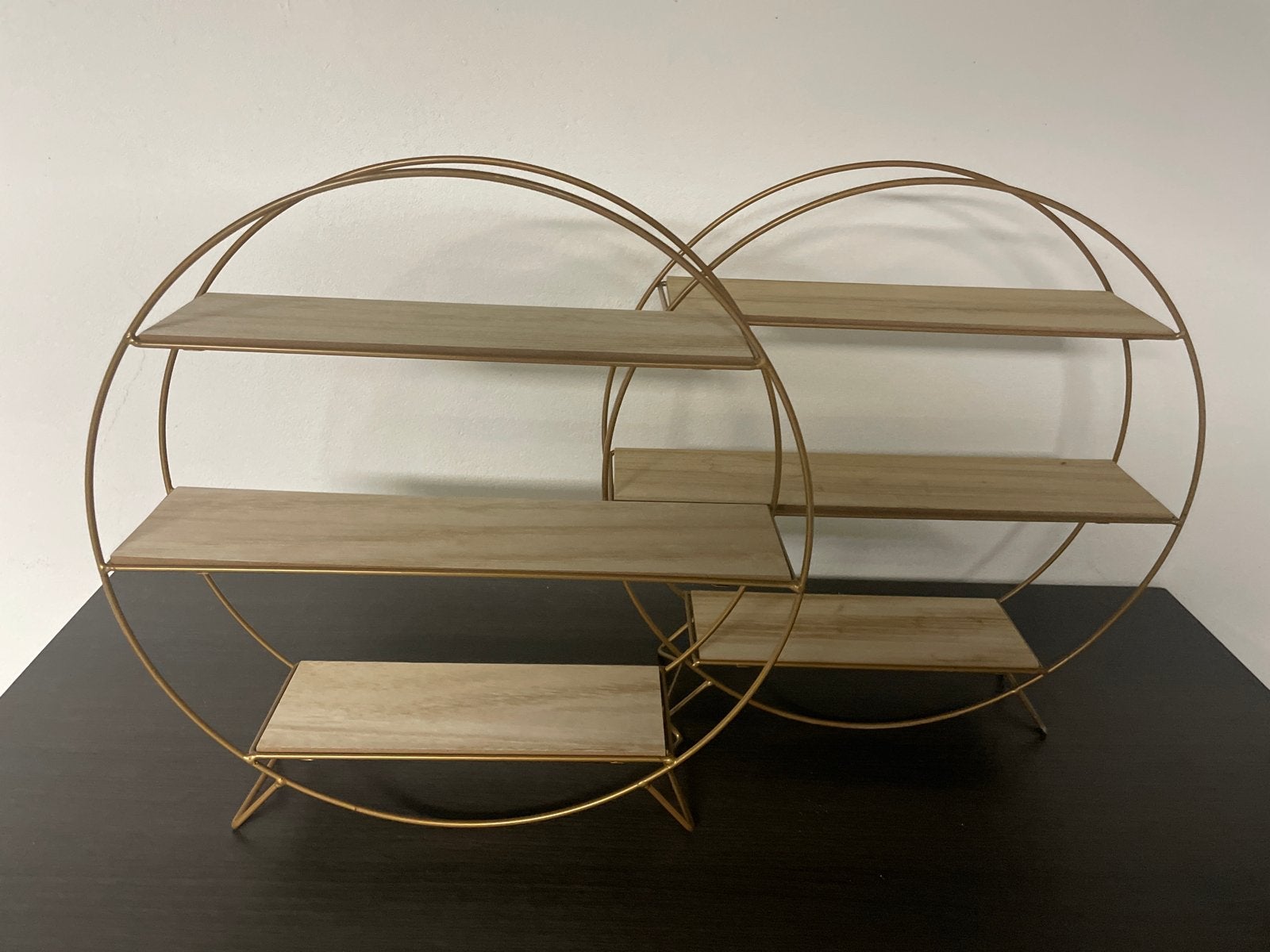Decoratieve gouden ronde etagères (set van 2), Ophalen of Verzenden, Zo goed als nieuw