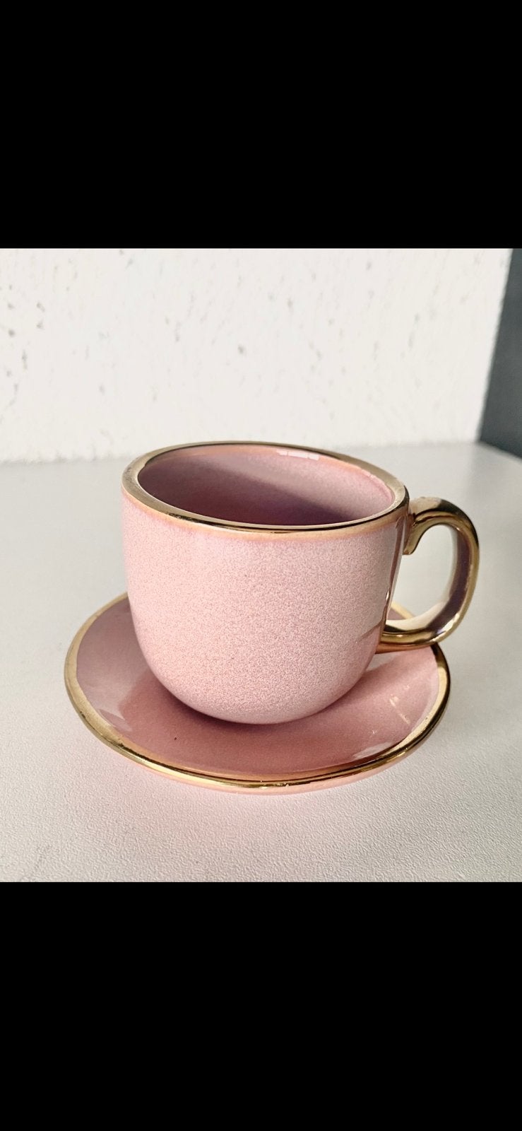 mooi XENOS ‘ROZE/GOUD-VERGULDE ESPRESSO- KOP & SCHOTEL, Ophalen, Overige merken, Nieuw, Overige stijlen