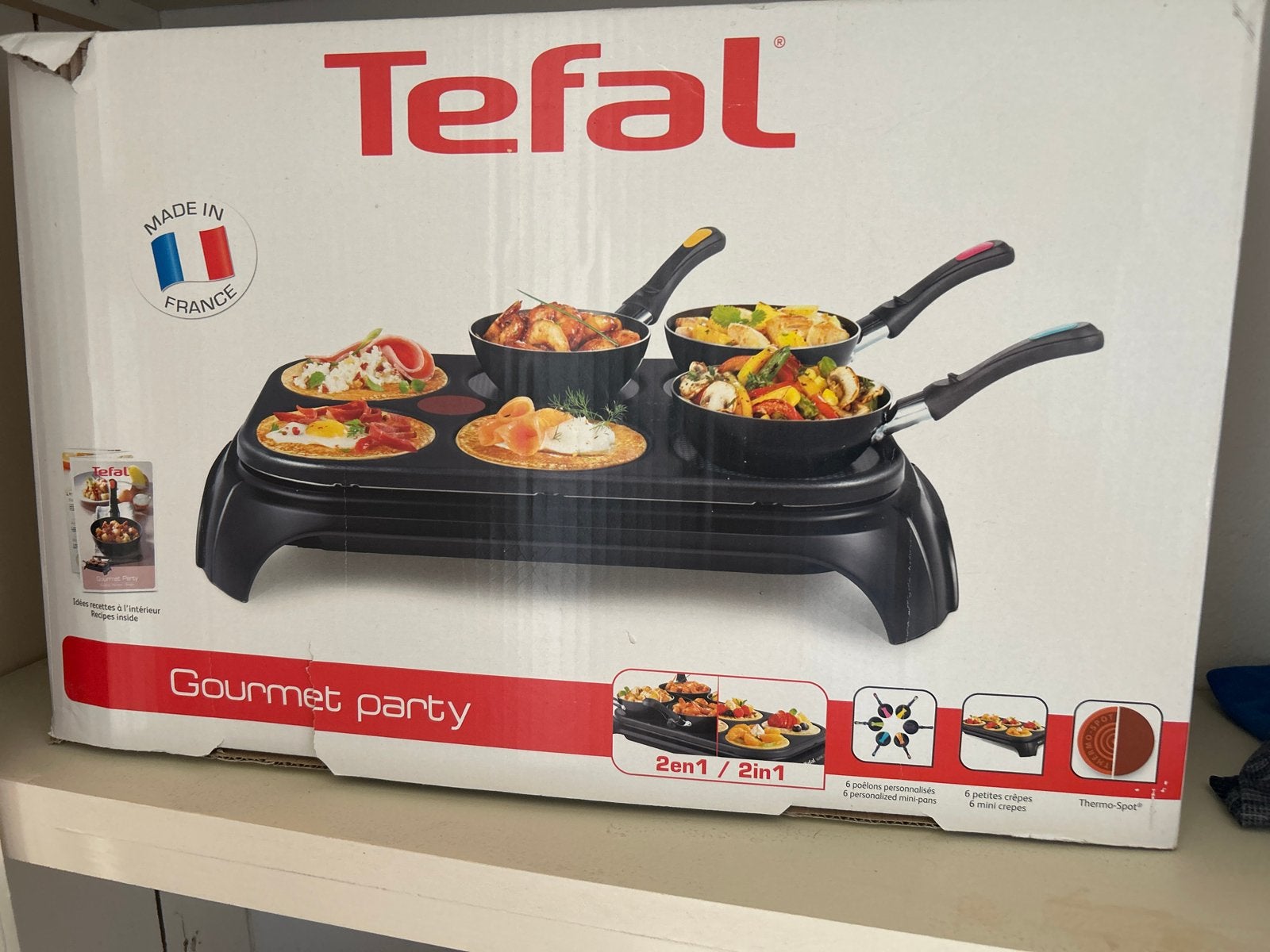 Tefal Gourmet Party Raclette & Crêpe Maker - Nieuw in doos, Ophalen, Nieuw, 4 t/m 7 personen