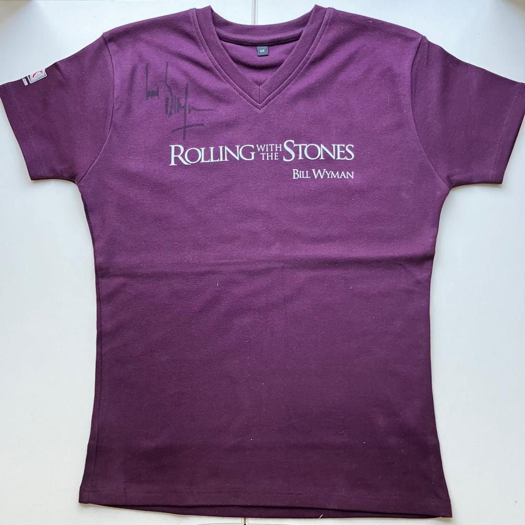 MP709 T-shirt  Rolling Stones, Bill Wymann gesigneerd. €100, Ophalen of Verzenden, Nieuw, Maat 46 (S) of kleiner, Paars