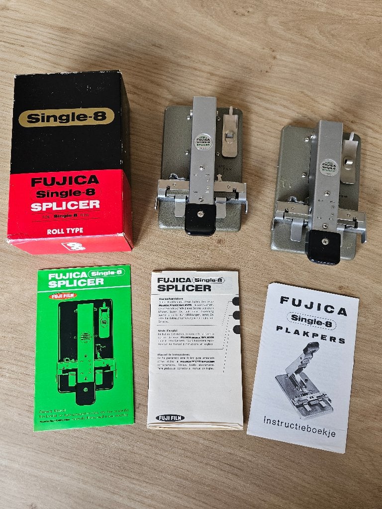 Fujica Single-8 Splicer filmplakpers – 2 stuks + doos, Ophalen of Verzenden, 1960 tot 1980