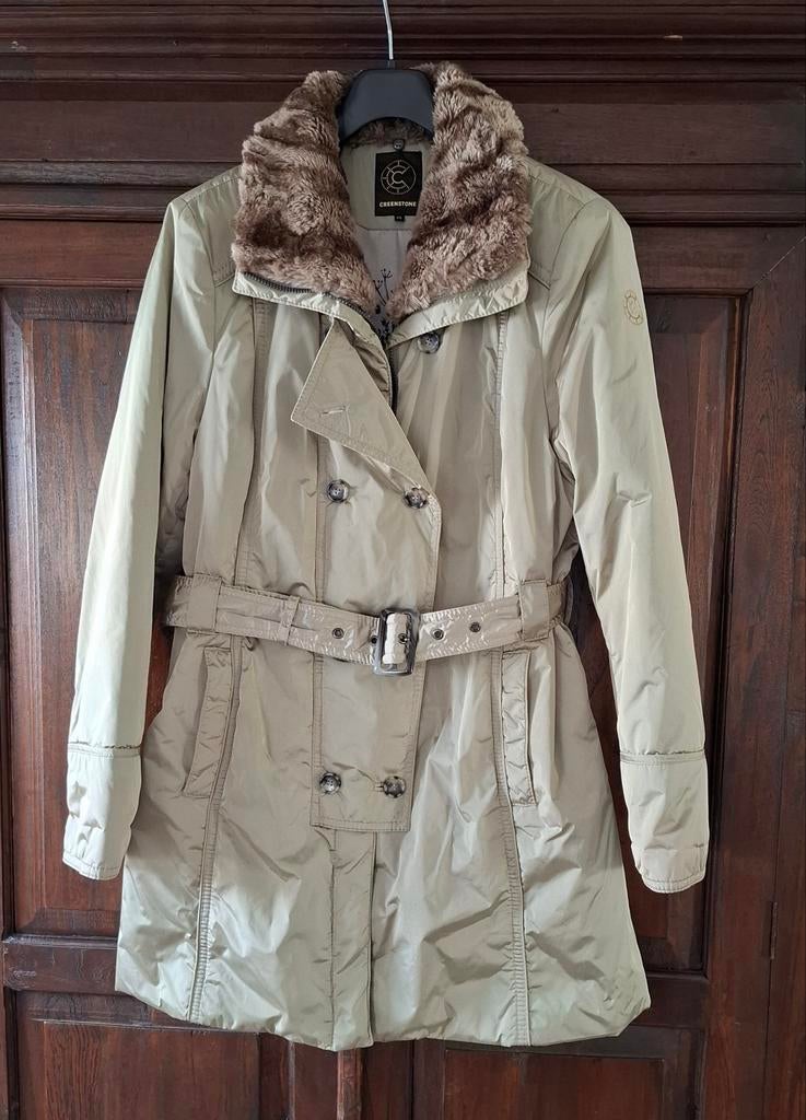 Creenstone jas met bontkraag (die eraf kan)mt 46., Kleding | Dames, Jassen | Winter, Creenstone, Maat 46/48 (XL) of groter, Ophalen of Verzenden