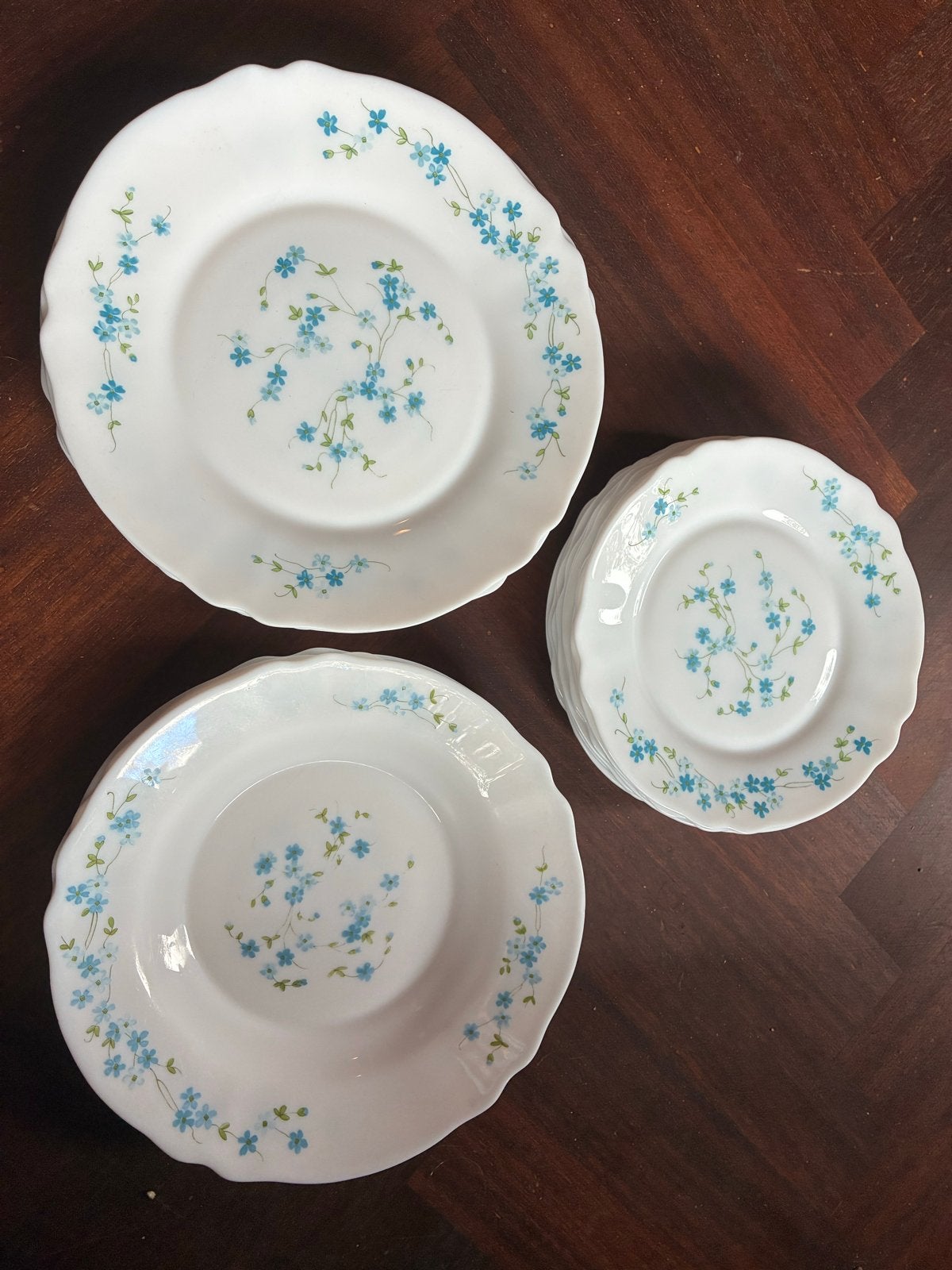 Arcopal Servies - veronica blauwe Bloemen, Huis en Inrichting, Ophalen, Gebruikt, Overige merken, Vintage
