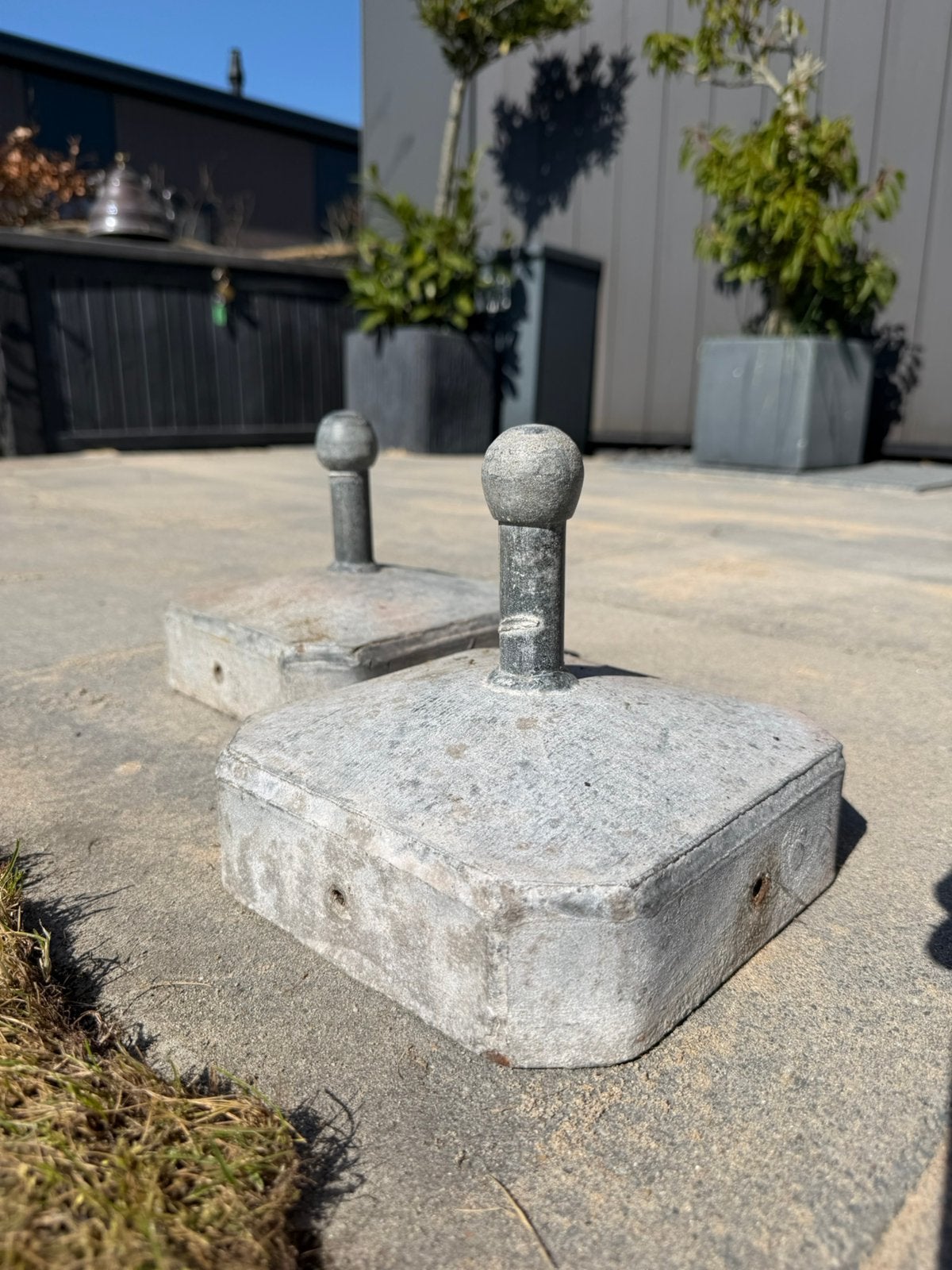 2x PAALKAP / PAALMUTS, Tuin en Terras, Ophalen, Zo goed als nieuw, Beton