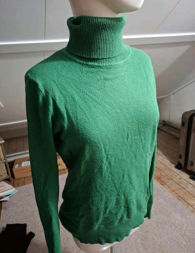 Groene coltrui cashmere mix – zacht & stretchy – maat S/M, Maat 38/40 (M), Tandem, Ophalen of Verzenden, Gedragen