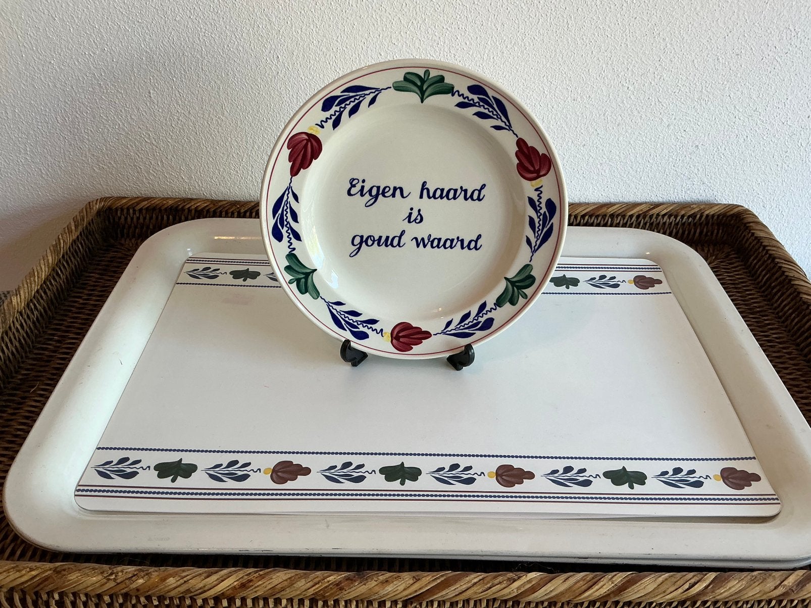 Boerenbont boch België ( Spreukbord), Huis en Inrichting, Ophalen of Verzenden, Zo goed als nieuw, Aardewerk, Overige typen