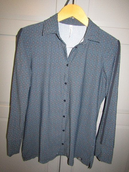 G892 Zoso mt M blouse blauw travelstof model Sabine, Maat 38/40 (M), Zo goed als nieuw, Zoso, Verzenden