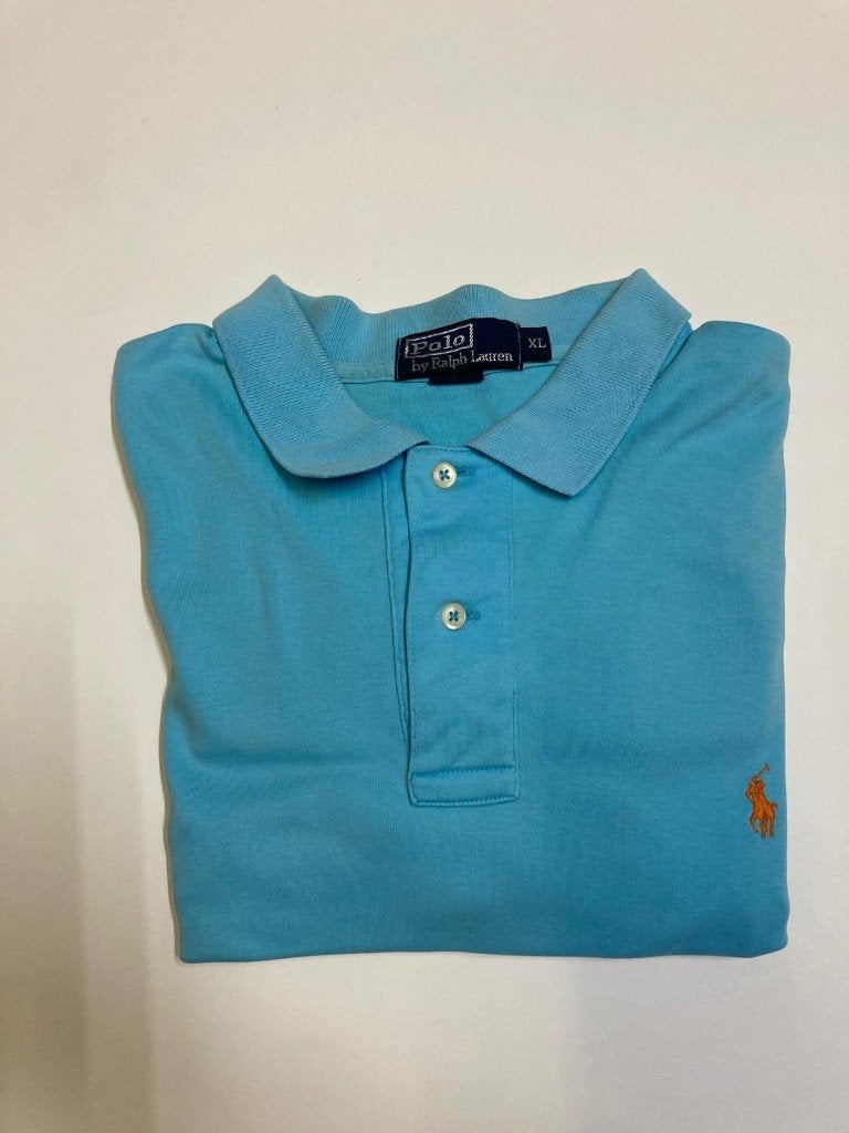 Y2K 2000s Ralph Lauren Polo – XL - LightBlue - Orange Pony, Kleding | Heren, Blauw, Ralph Lauren, Maat 56/58 (XL), Ophalen of Verzenden