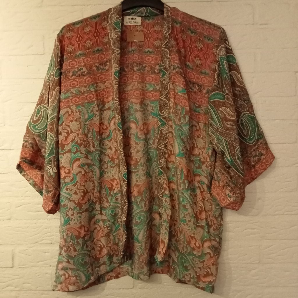 Nieuwe kimono paisley Ibiza Boho maat M, Maat 38/40 (M), Bruin, Verzenden, Nieuw