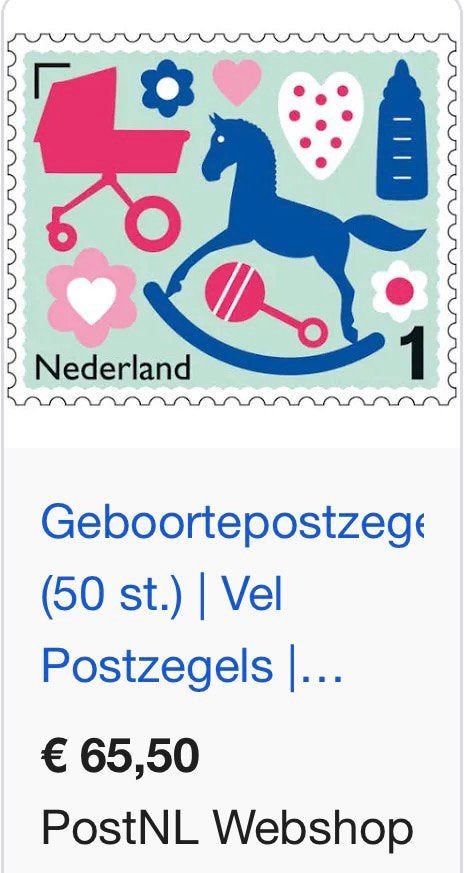 100 geboorte postzegels (2 volle boekjes) geldige 1, Ophalen of Verzenden, 1970 tot heden, Overige typen