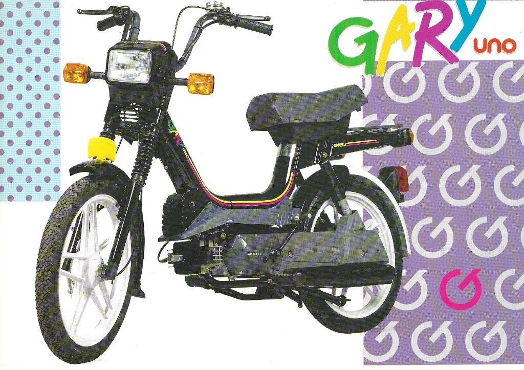 Garelli Gary Uno folder leaflet bromfiets (GU), Ophalen of Verzenden, Zo goed als nieuw