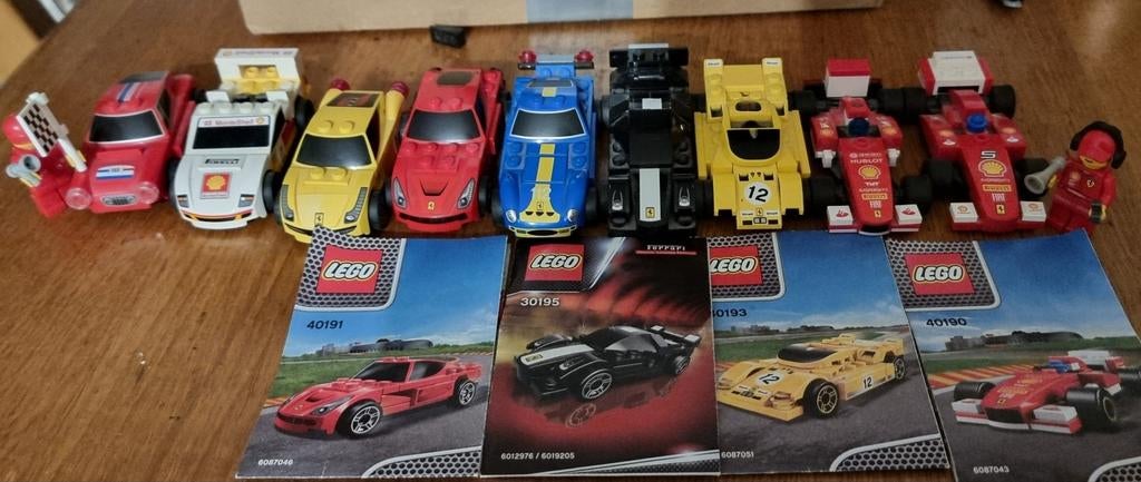 Te.koop 9 Shell Ferrari Race auto's zo goed als nieuw, Ophalen of Verzenden, Zo goed als nieuw, Complete set, Lego
