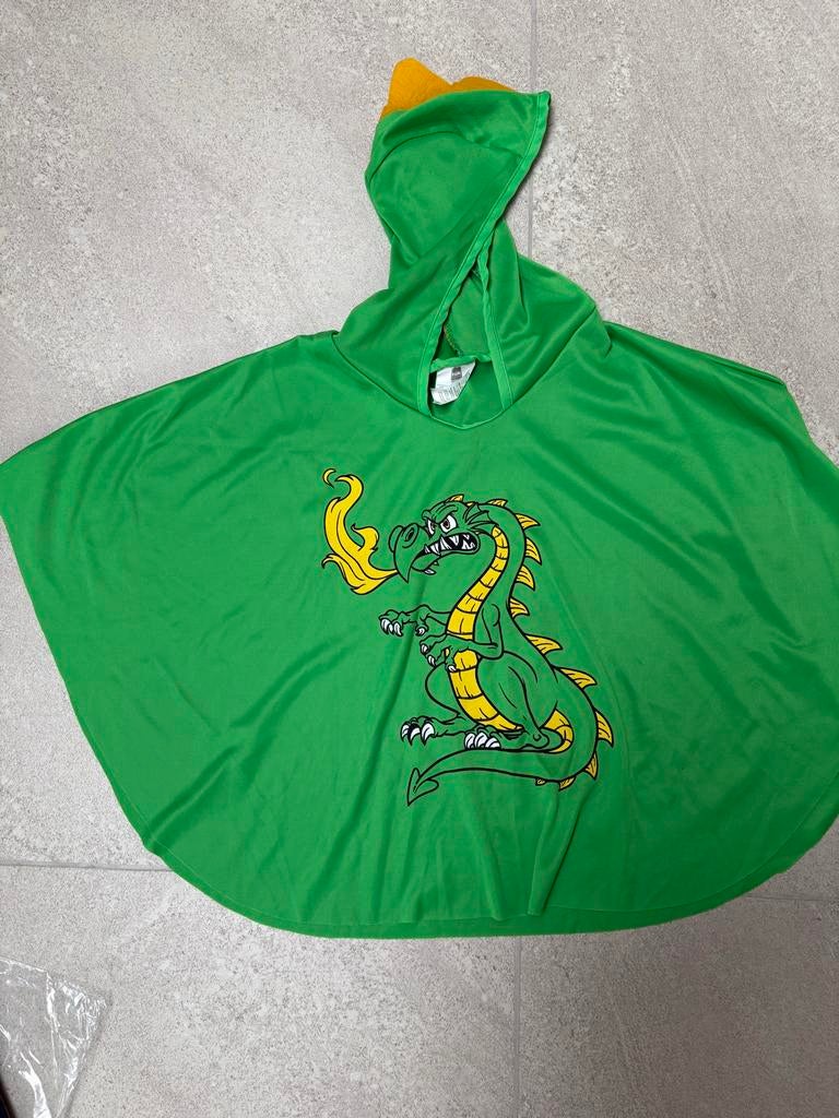 Groene Draken Cape - 5-9 jaar, Ophalen of Verzenden, Zo goed als nieuw, 110 t/m 116, Jongen of Meisje
