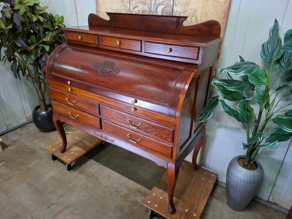 klassiek Amerikaans cilinderbureau, schrijftafel, desk,, Ophalen of Verzenden, Zo goed als nieuw