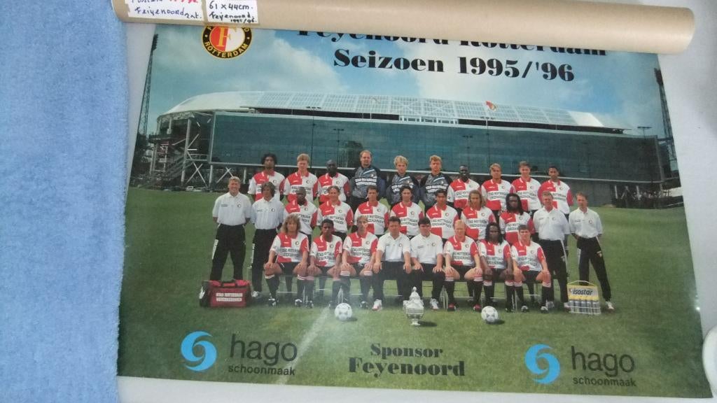 poster Feyenoord 1995./1996    61x44 cm  vanaf € 15, Maat S, Ophalen of Verzenden, Gebruikt, Overige typen
