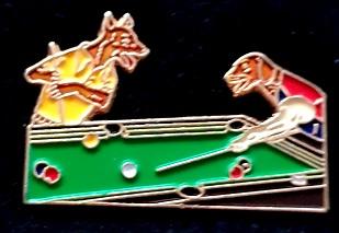 Pooltafel met dierenspelers, Ophalen of Verzenden, Nieuw, Sport, Speldje of Pin