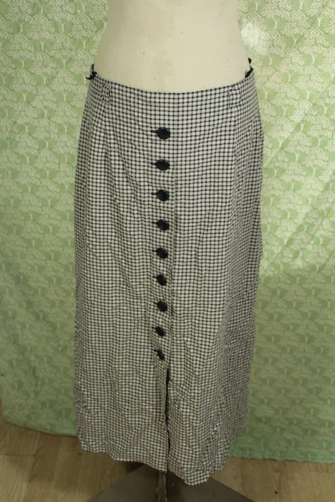 Leuke donkerblauw-wit geruite rok.Mt 42.Merk Bardehle, Kleding | Dames, Rokken, Zo goed als nieuw, Maat 42/44 (L), Blauw, Onder de knie