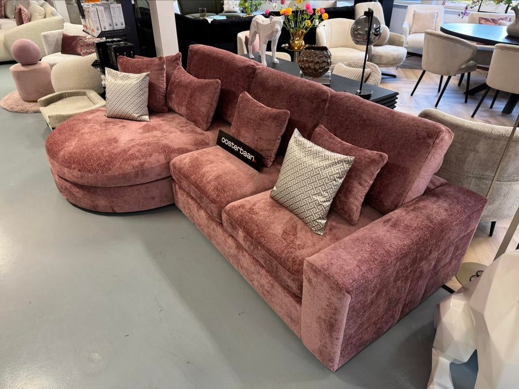 Luxe Velvet Teddy Loungebank Nepal Round 160x290cm NEW, Huis en Inrichting, Banken | Bankstellen, 250 tot 300 cm, Info@oosterbaanwonen.nl