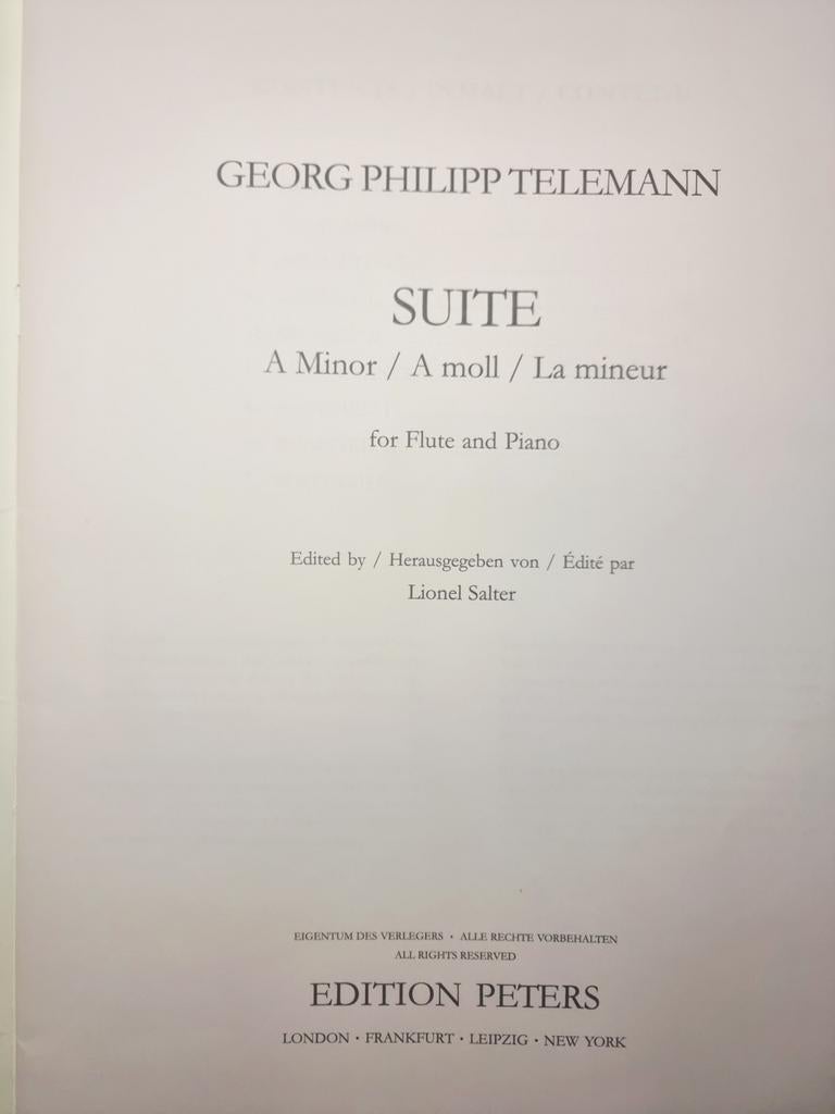 Telemann Suite voor Fluit en Piano, Muziek en Instrumenten, Ophalen of Verzenden, Artiest of Componist, Klassiek, Dwarsfluit of Piccolo