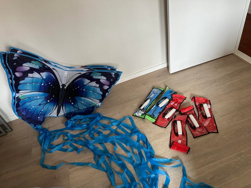 Vlinder Vliegers - Nieuwstaat, Ophalen, Zo goed als nieuw, Eenlijns, Vlieger