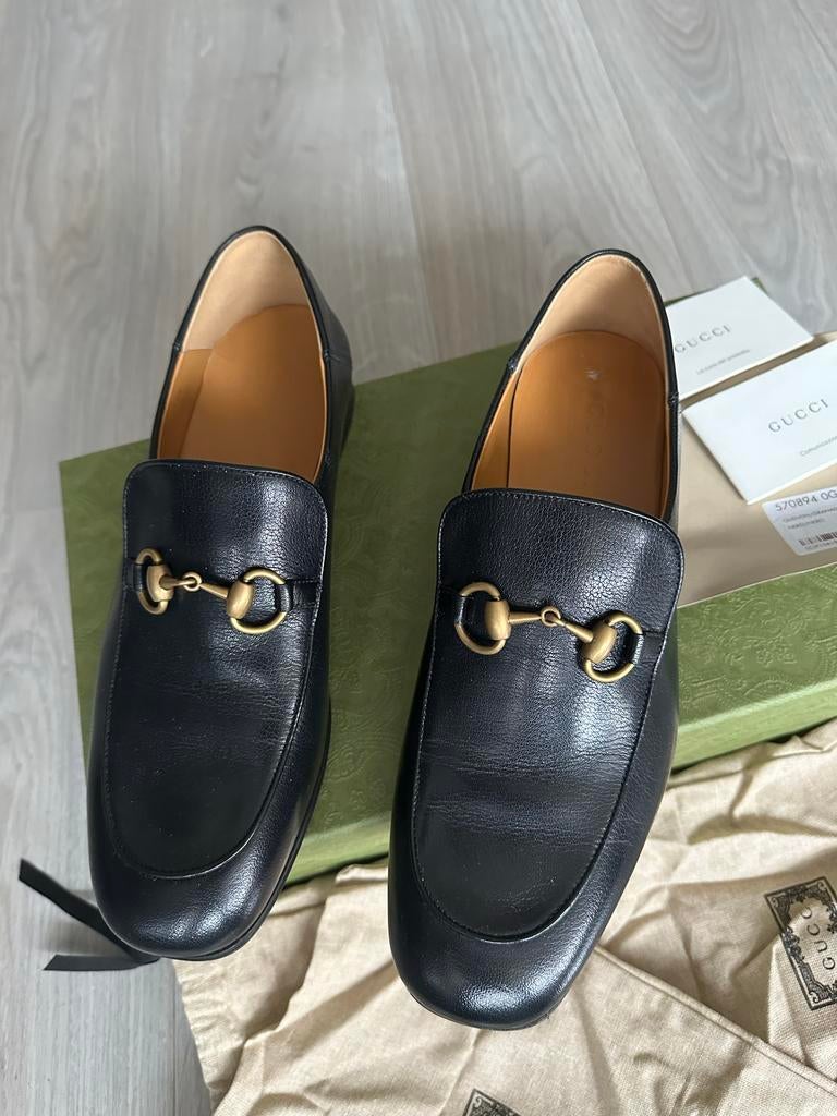 Gucci heren Loafers Maat 7.5 ( 41.5) Zo goed als nieuw!, Verzenden, Zo goed als nieuw, Zwart, Loafers