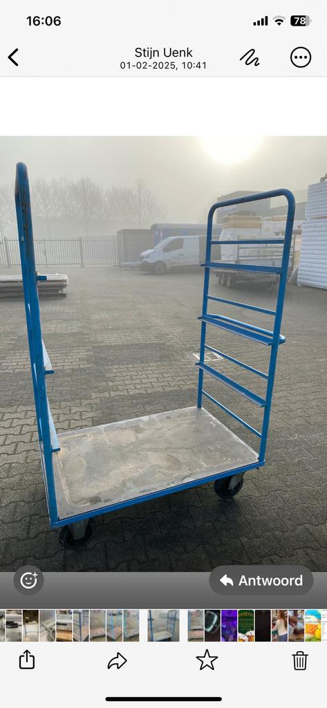 Transport kar, laad platvorm, 100 liter of meer, Ophalen of Verzenden, Zo goed als nieuw, Transportkar
