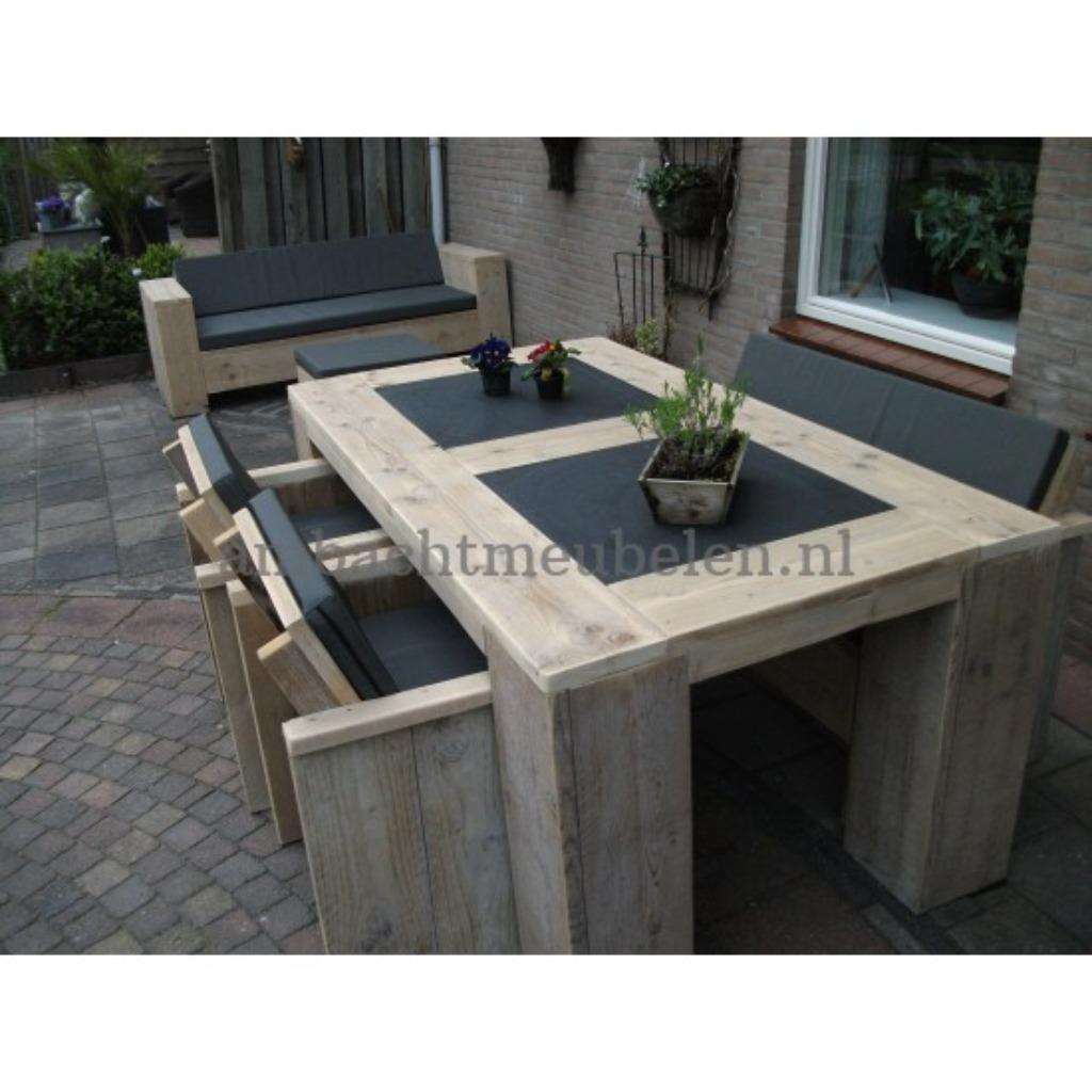 steigerhout Tuinset Tuintafel Stoelen + Bank SHOWROOM OPEN, Verzenden, Bank, Steigerhout, Nieuw