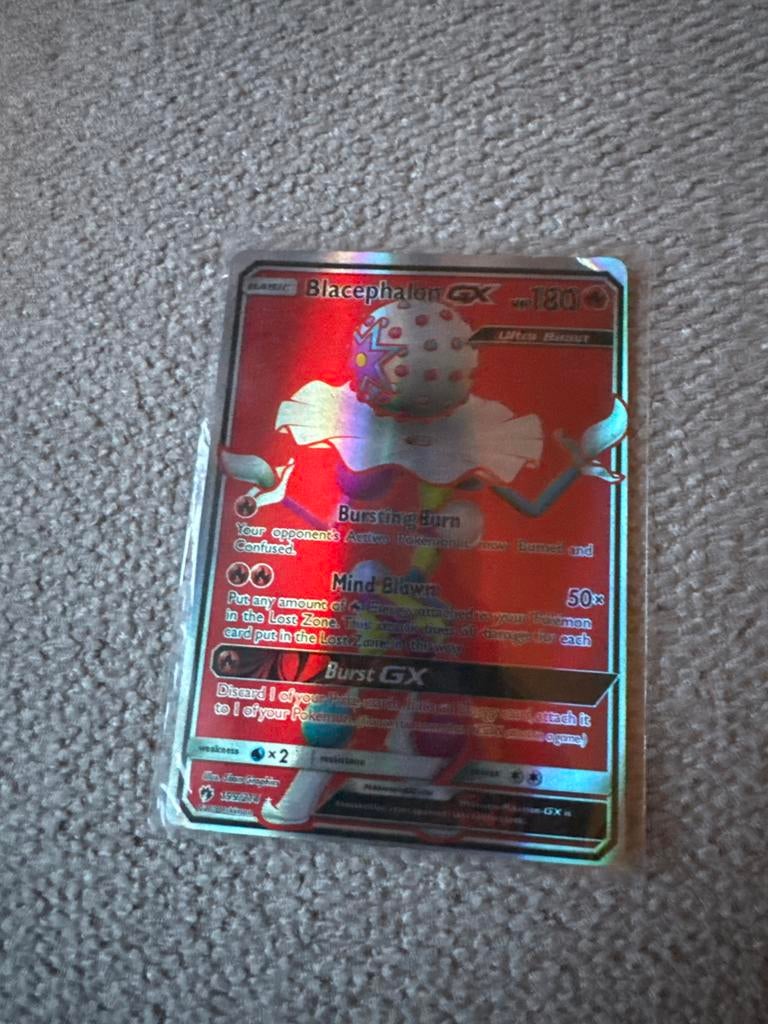 Blacephalon GX Pokémon Kaart, Ophalen of Verzenden, Zo goed als nieuw, Losse kaart, Foil