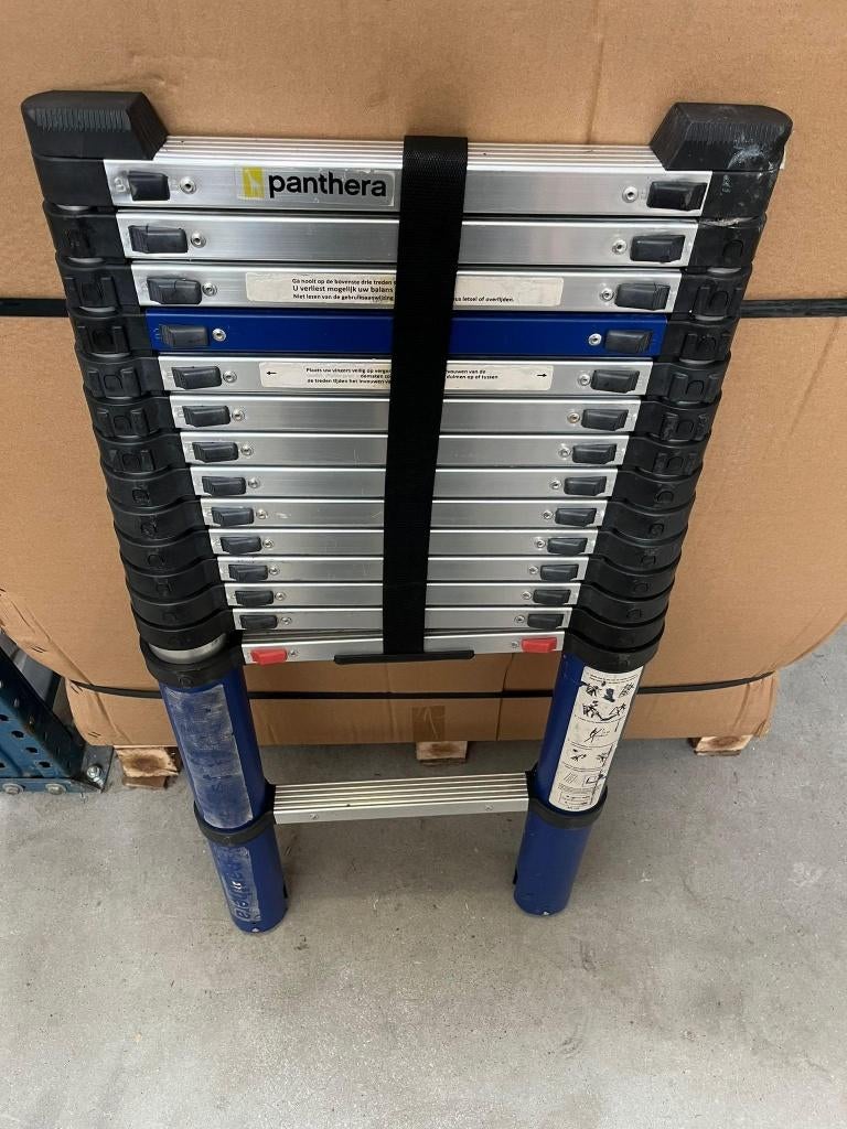 Panthera Telescoopladder 4,2m (#6), Ophalen, Gebruikt, Ladder, Opvouwbaar of Inschuifbaar