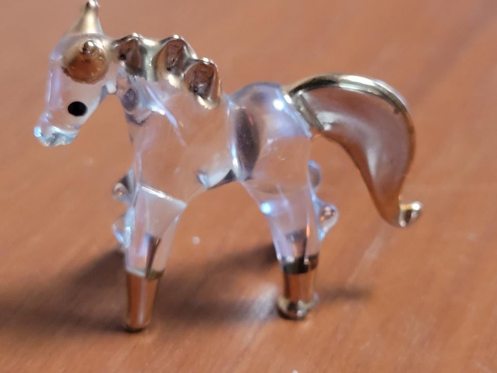 kristal beeldje goud kristal Swarovski Murano paard inktvis, Verzamelen, Swarovski, Ophalen of Verzenden, Zo goed als nieuw, Figuurtje