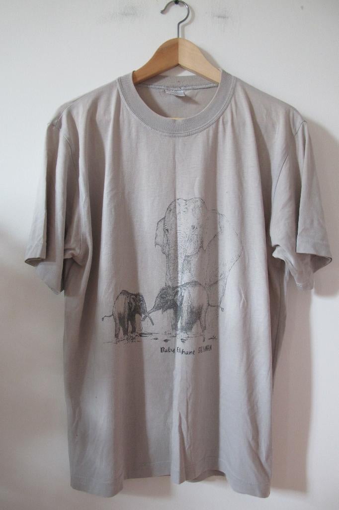 shirt Olifanten, Sri Lanka, maat L, Ophalen of Verzenden, Gedragen, Maat 52/54 (L), Grijs