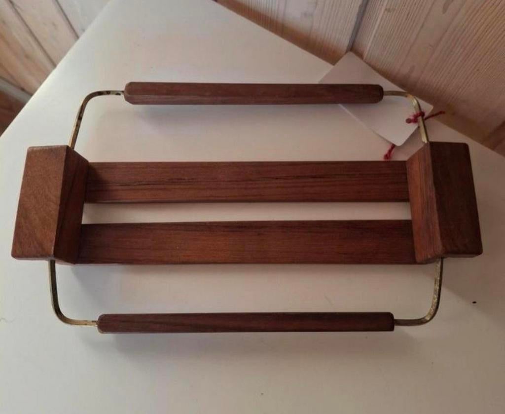 Jaren 60 teak houten dienblad., Ophalen of Verzenden, Zo goed als nieuw