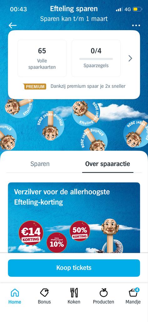 AH Efteling Zegels - Volle Spaarkaart, Verzamelen, Albert Heijn, Ophalen of Verzenden