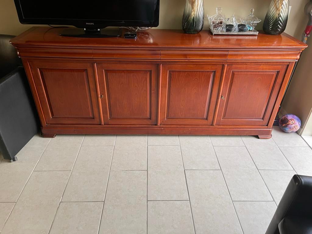 Kersenhouten Dressoir, Salontafel & Eettafel Set, Huis en Inrichting, Kasten | Dressoirs, Ophalen, Gebruikt, 150 tot 200 cm, 50 tot 75 cm